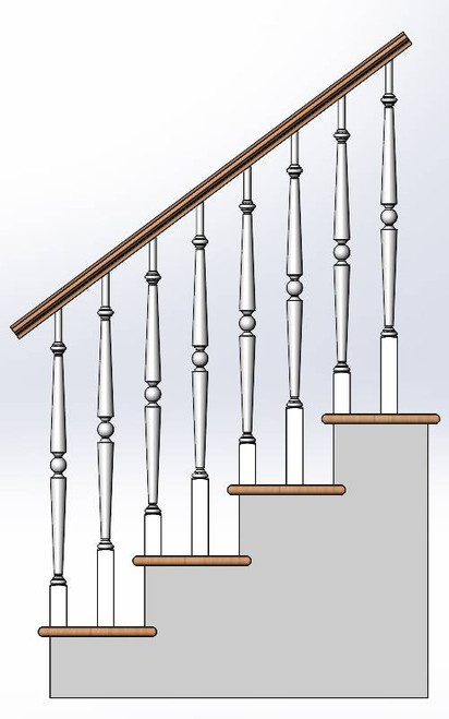 K1202 Wood Balusters - Square Bottom Pin Top