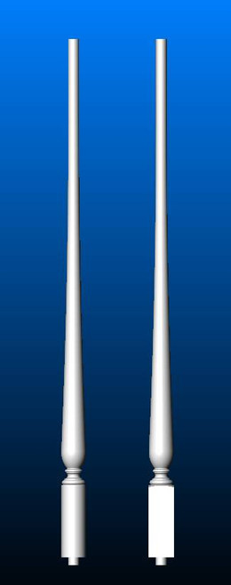 K11 Series Balusters - Round Bottom Pin Top - Square Bottom Pin Top  - Primed Wood Balusters