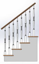 K1201 Wood Balusters - Square Bottom Pin Top