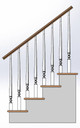 K1203 Wood Balusters - Square Bottom Pin Top