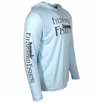 Fitzgerald Performance Shirt W/Hoodie Ice Blue/Light Grey