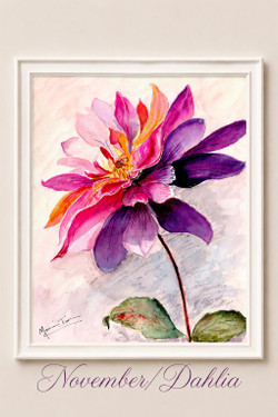 November Dahlia Birth Flower Print – Fresh Nostalgia