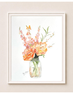 November Peony Birth Flower Watercolor Print –Fresh Love