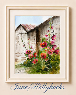 June Hollyhock Birth Flower  Print – Enchanted Hideaway