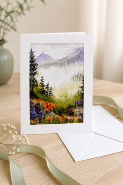 Mountain Wildflower Watercolor Greeting Card – 5x7