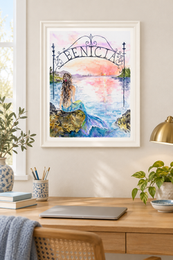 Mermaid in Benicia Watercolor Print – Heavenly Vista