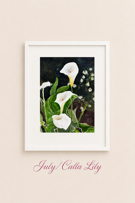 July Calla Lily Watercolor Print – Fresh Hope