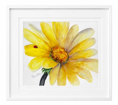 April Daisy Watercolor Print – Fresh Innocence