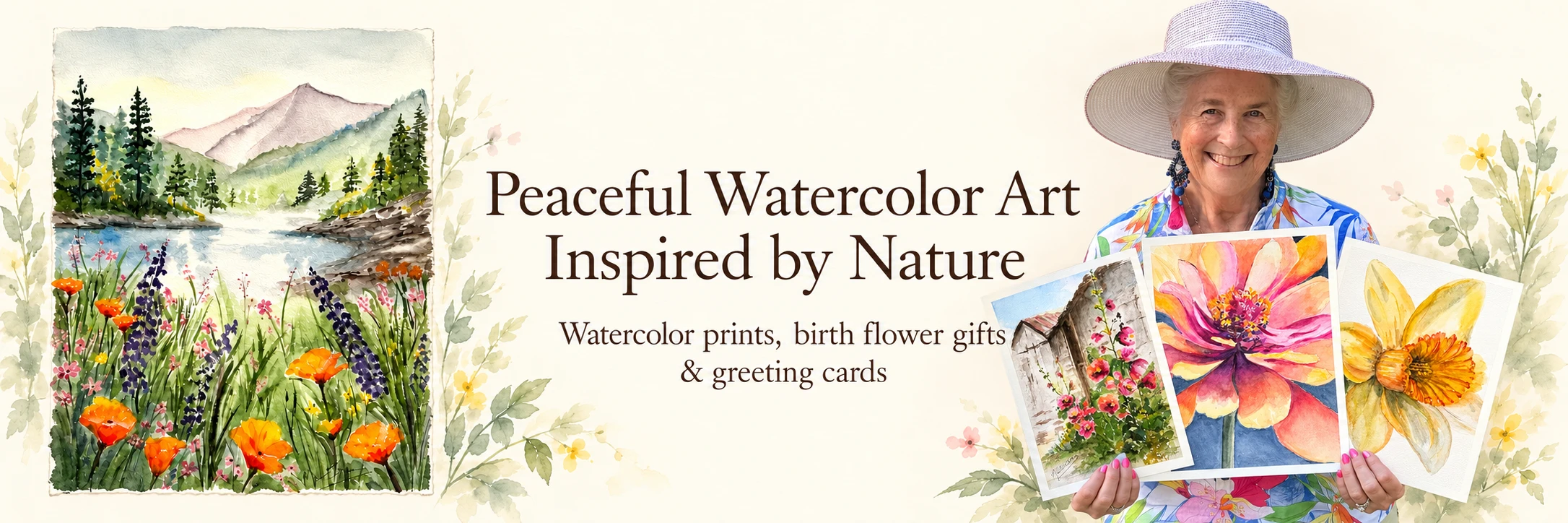 Peaceful watercolor art inspired by nature by Marion Irwin