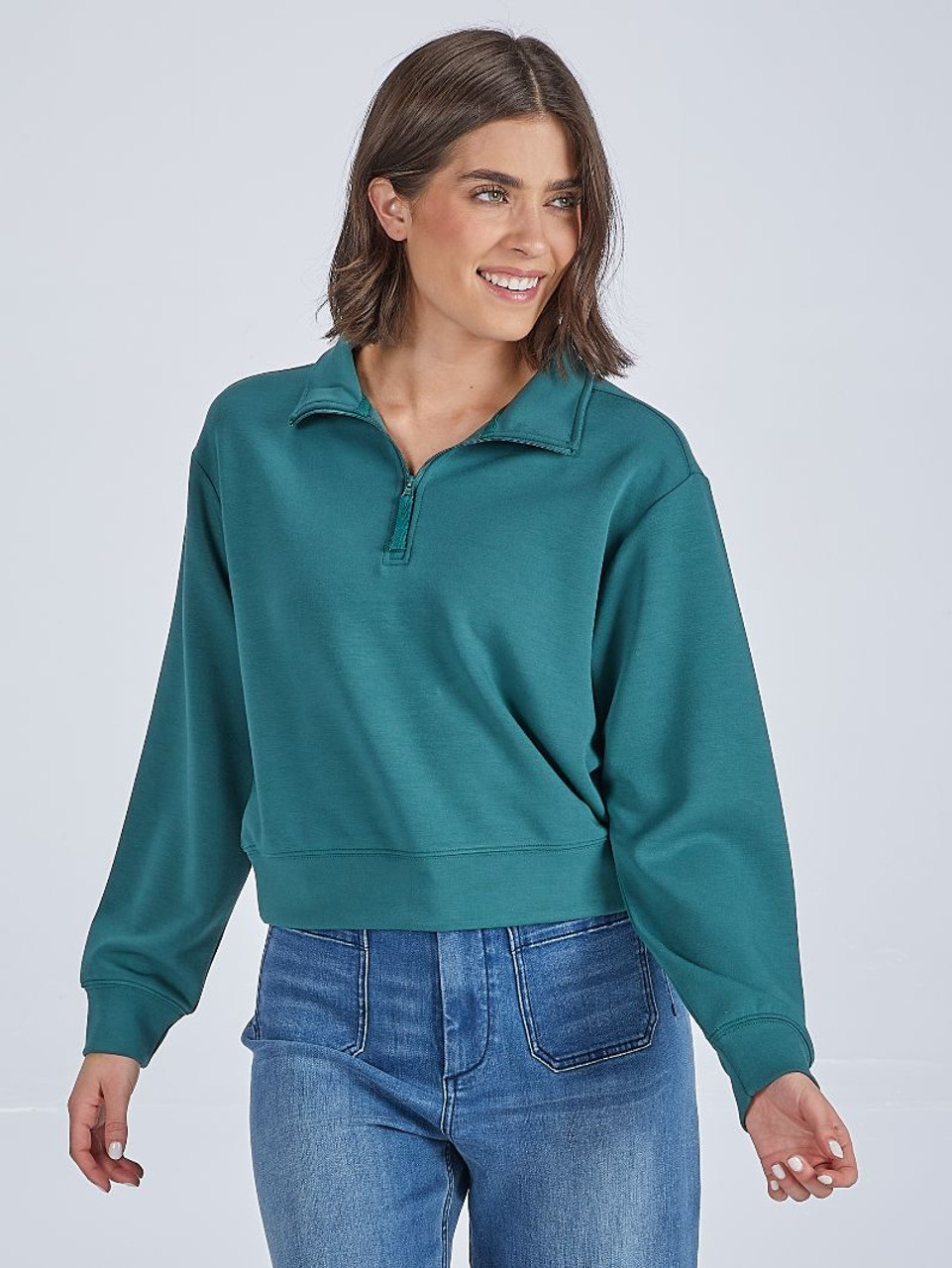 0225-PULL-QTRZIP-JADE - Simply Southern