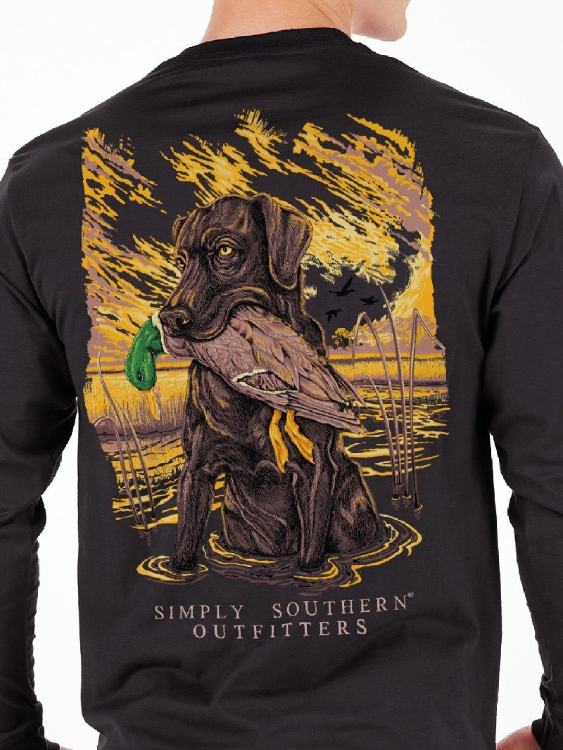 YTH-MN-LS-SWAMPDOG-BLK - Simply Southern