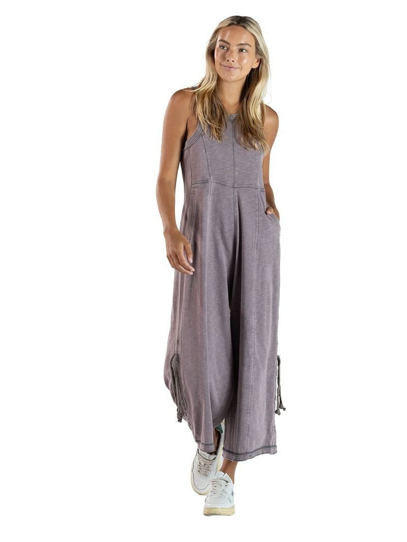 0126-JUMPSUIT-WSHD-DKGRY - Simply Southern