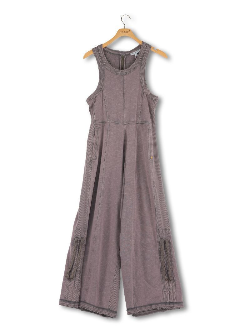 0126-JUMPSUIT-WSHD-DKGRY - Simply Southern