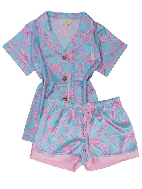Solid Color Bow Soft Loungewear Set