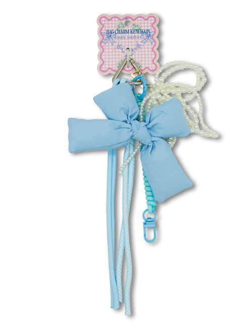 0126-BAG-CHARM-BOWS-BLUE