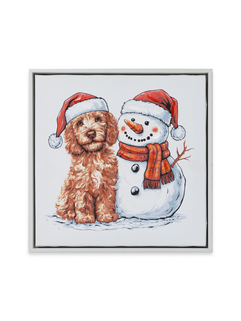 0226-DECOR-CNVS-PAW-SNOWMAN 10x10 inch