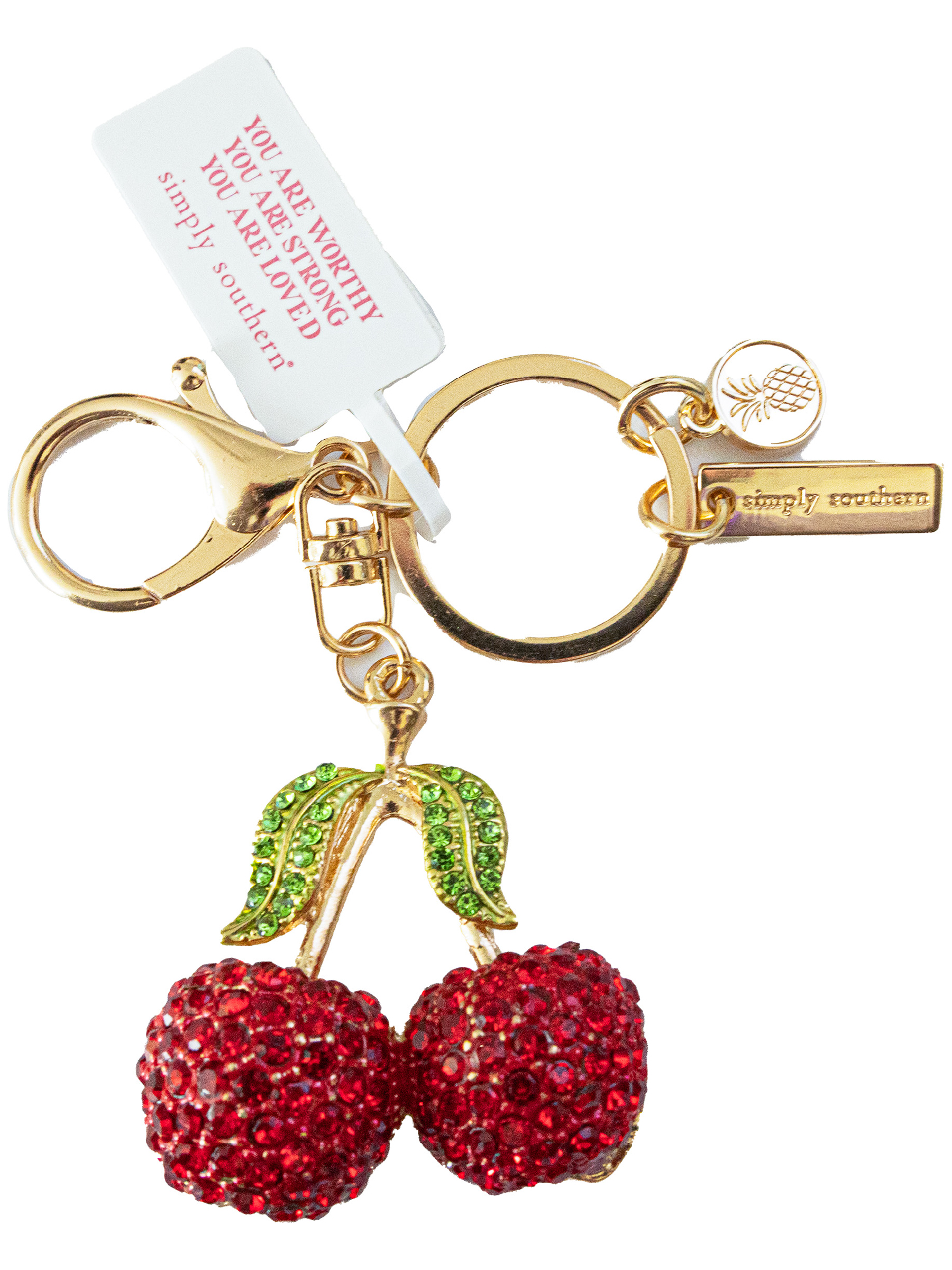 0225-BAG-CHARM-JWL-CHERRY
