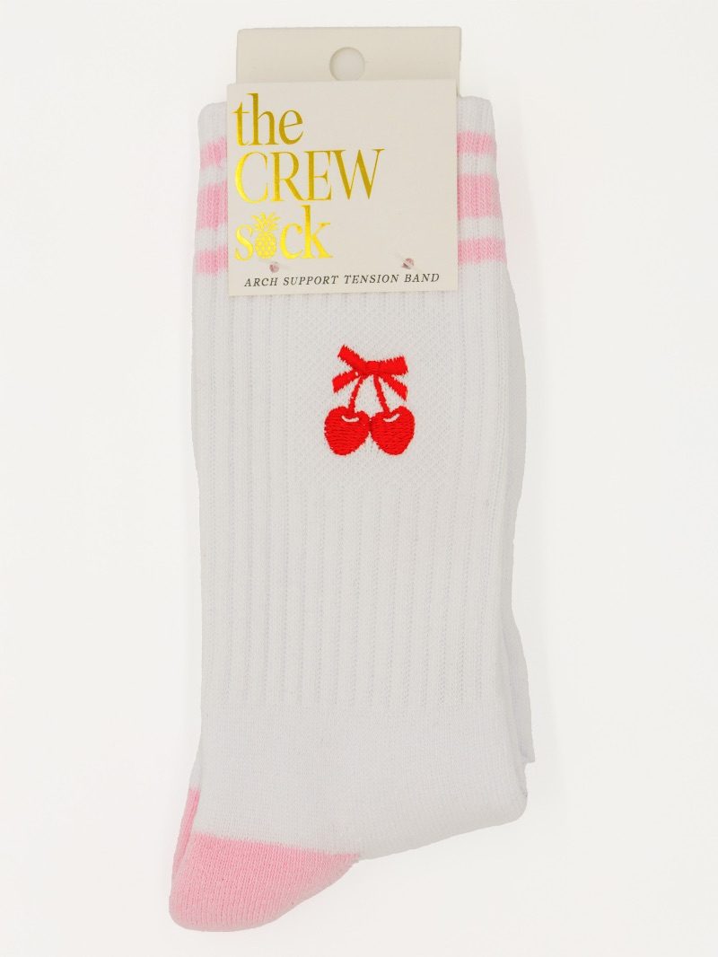 0225-SOCK-CRW-EMB-CHERRY 0225-SOCK-CRW-EMB-CHERRY