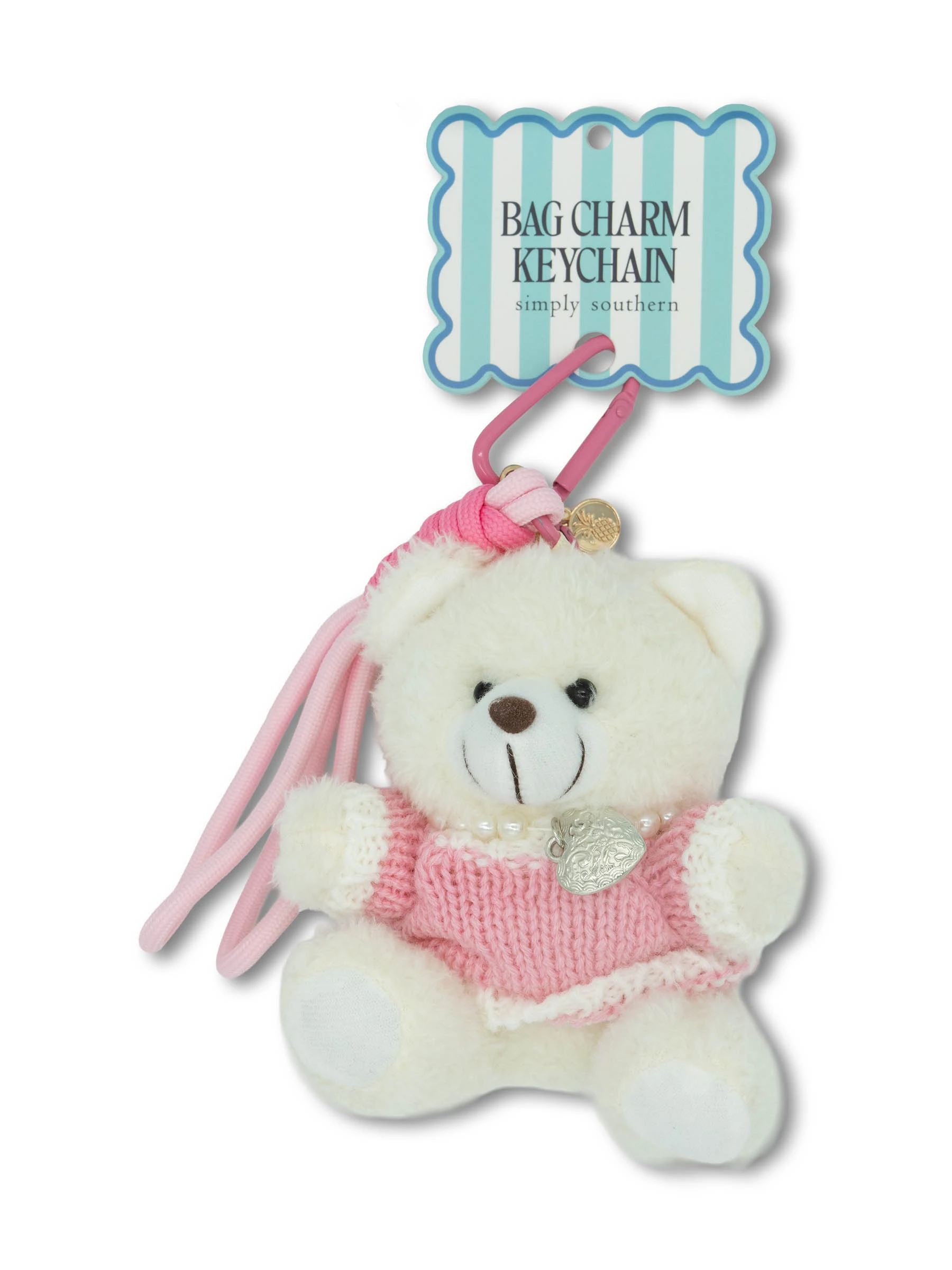 0126-BAG-CHARM-PLSH-PEARLNCK