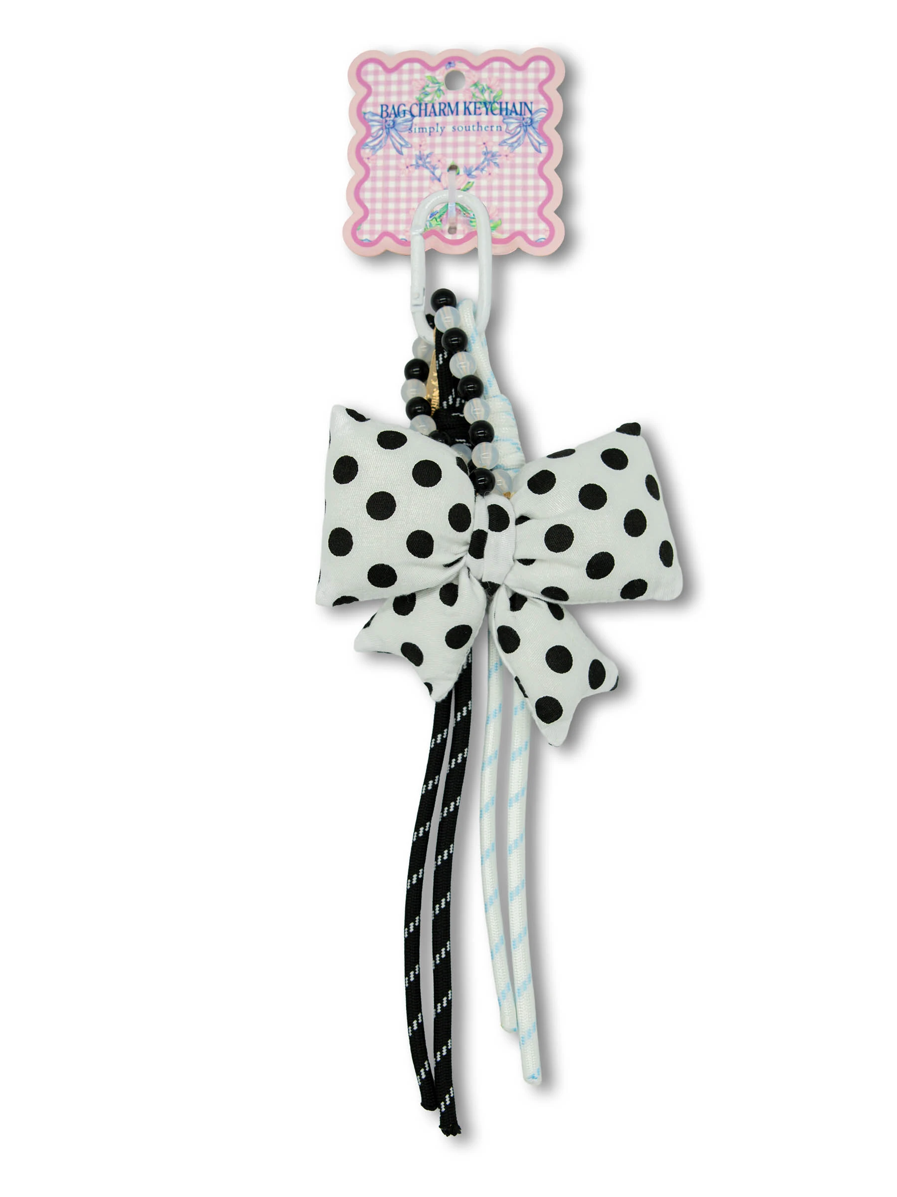 0126-BAG-CHARM-BOWS-WHT
