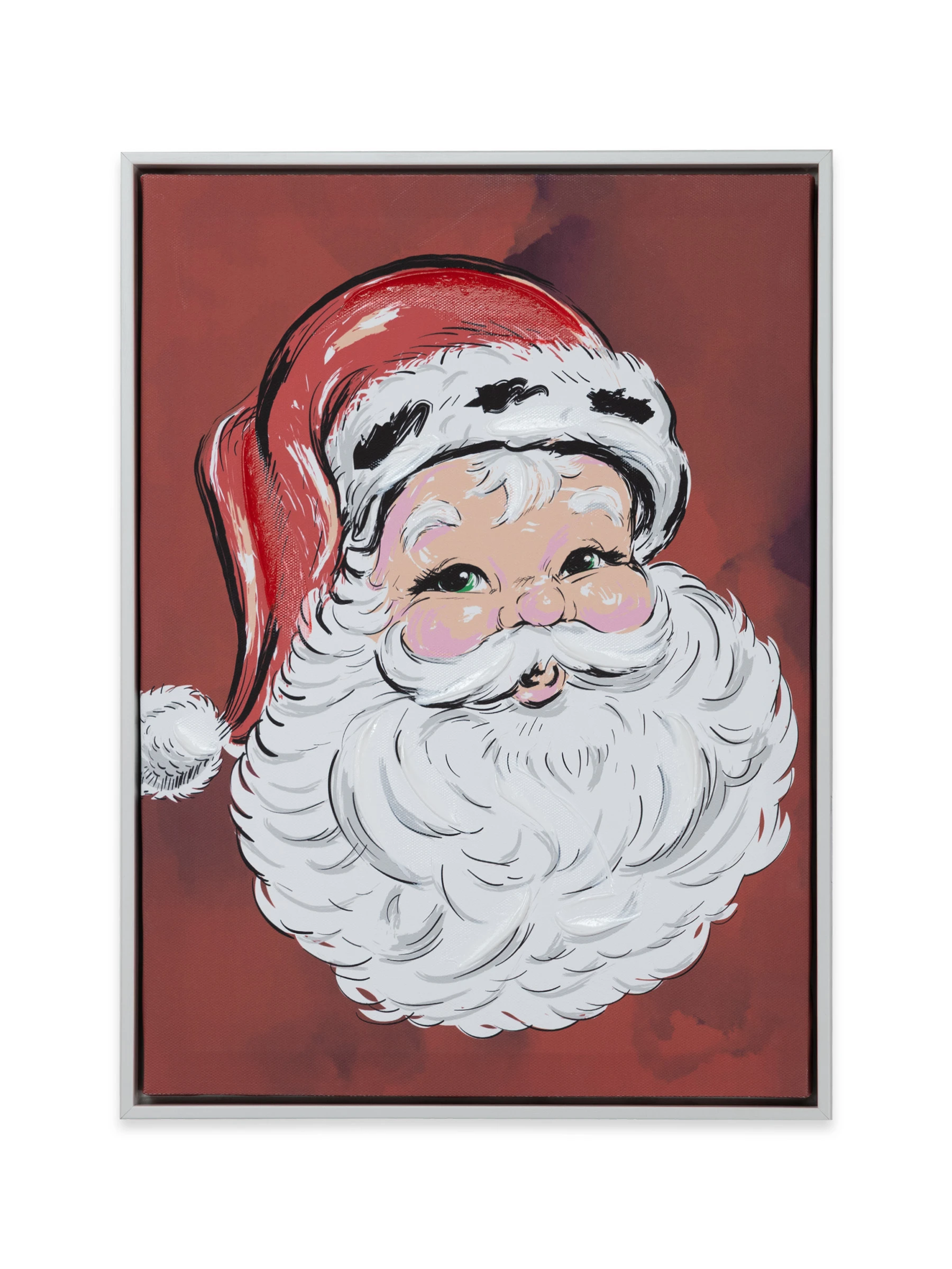 0226-DECOR-CNVS-PAW-SANTA 15.5x11.5 inch
