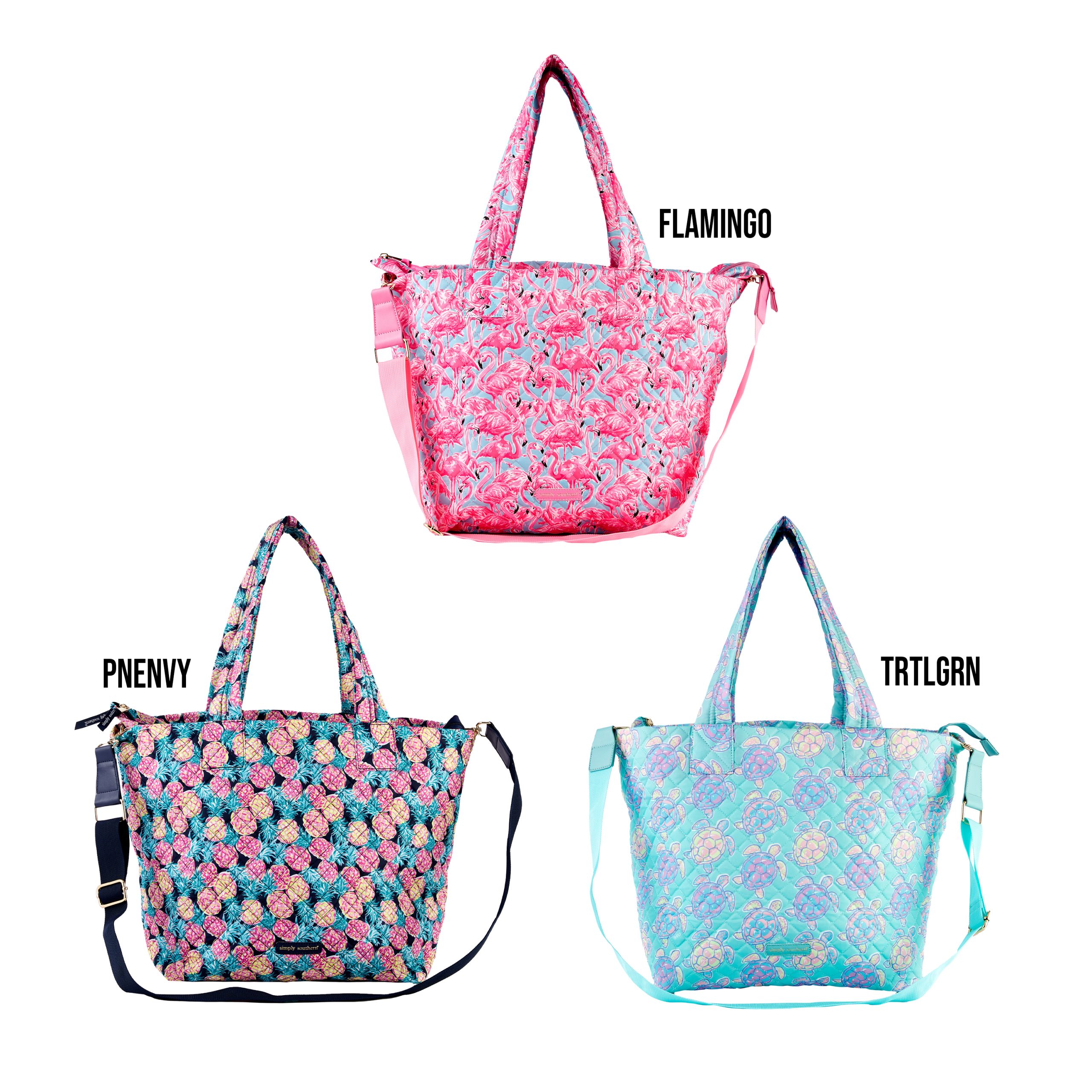 Simply Southern Flamingo Printed Large Waterproof Tote Bag in Pink