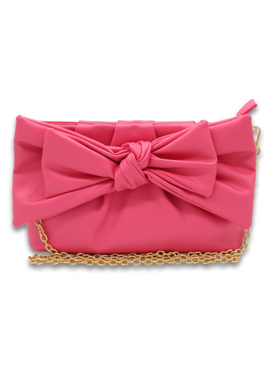 0126-BAG-LTHR-VGN-CRS-BOW-PINK - Simply Southern