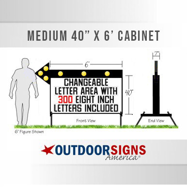 40" x 6' Illuminated Flashing Arrow Sign Aluminum