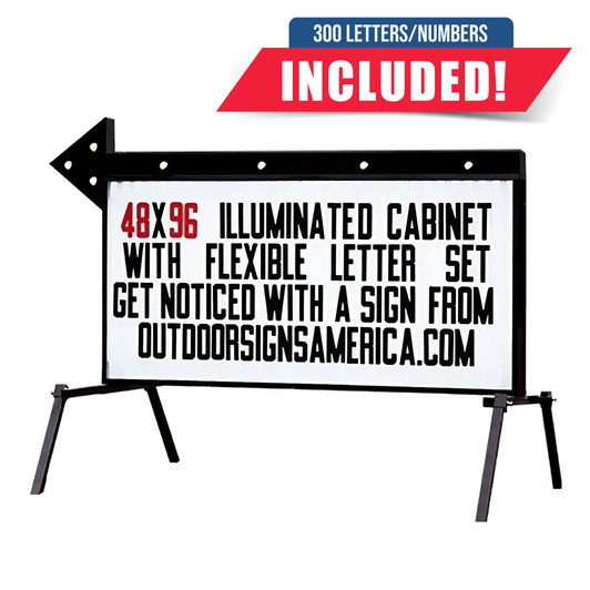 4' x 8' Illuminated Flashing Arrow Sign - Steel Cabinet 4' x 8' Illuminated Flashing Arrow Sign - Steel Cabinet