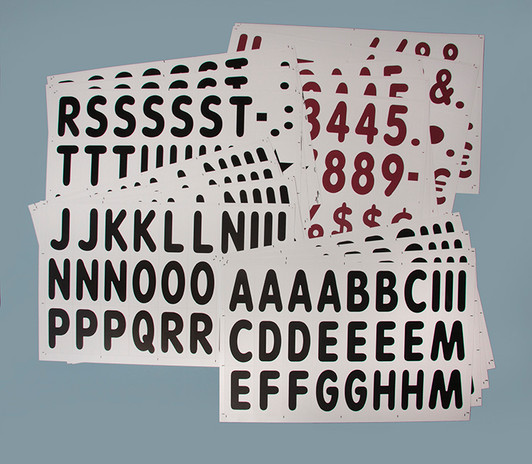 Roadside Sign 5" on 5-7/8" Letter/Number Set Roadside Sign 5" on 5-7/8" Letter/Number Set