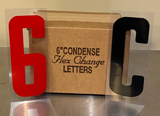 6" on 6-7/8" Flex Letter/Number Set - Black/Red 6" on 6-7/8" Flex Letter/Number Set - Black/Red