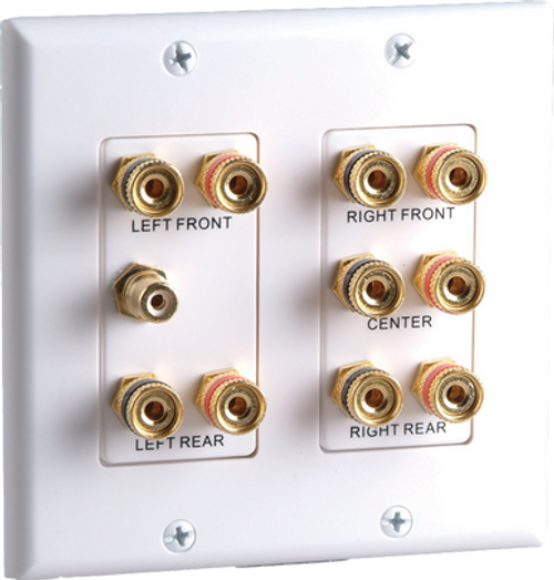 2-Gang 5.1Ch Surround Wallplate Wh