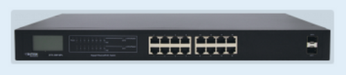 16-Port Rack Mount Poe+ Switch w/ LCD & 2 SFP Ports