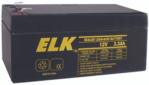 Elk Products ELK-1233 Sealed Lead Acid Battery, 12 V 3.3Ah