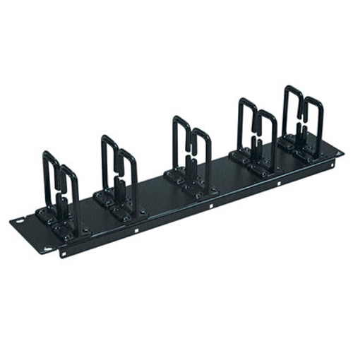 Cable Manager Horz 19" Black Dble Ring