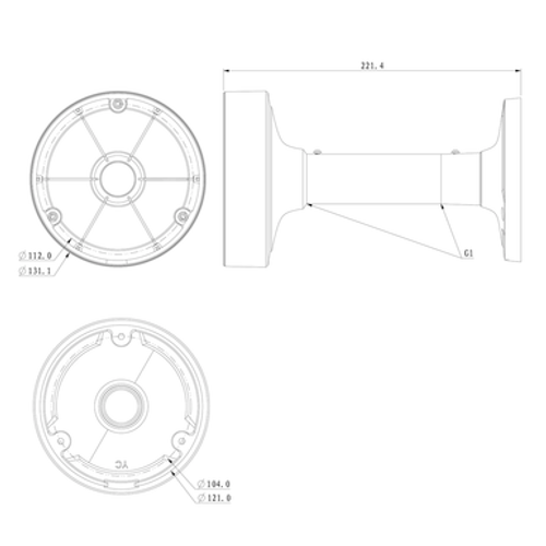 Speco CLT5 Ceiling Mount Diagram