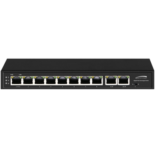 Speco P8S10G Gigabit Network PoE Switches 10-Port Gigabit Network Switch