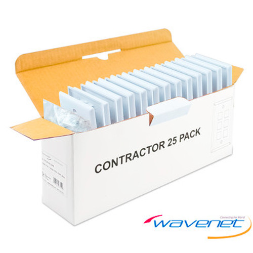 1-Gang 6-Port Std Wallplate 25-Pk Wh