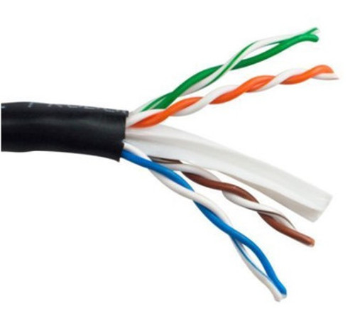 23/8 4PR SO JKT CAT6A Plenum CMP UL 600MHz BK 1M Spool