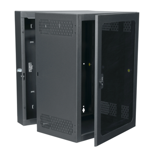 3' Data Wall Cab,18RU, Plexi Door, 17" Deep