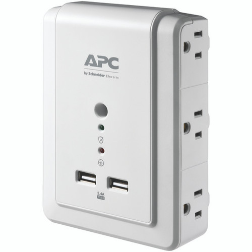 6-Outlet SurgeArrest(R) Surge Protector Wall Tap with 2 USB Ports - APC P6WU2