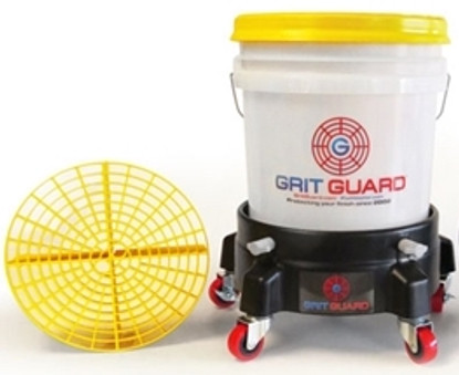 GRIT GUARD - 5 Gallon Bucket Dolly, Quality Made in The USA for Car  Washing, Construction, & Food Industry (Green, 3 Grey Casters)