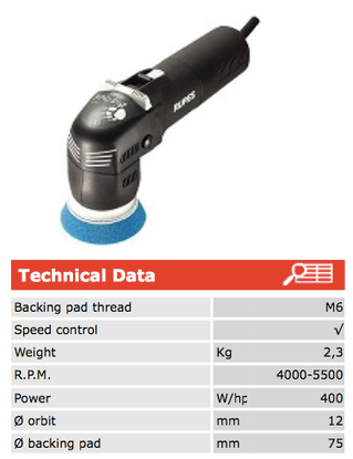 Rupes LHR75E#120/H6/US/STD Random Orbital Polisher