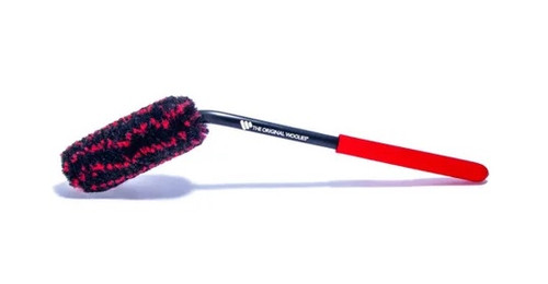 Wheel Woolie® Medium Back of Spoke Brush 12" with Red Anti-slip Grip | WWRKCSB12G2