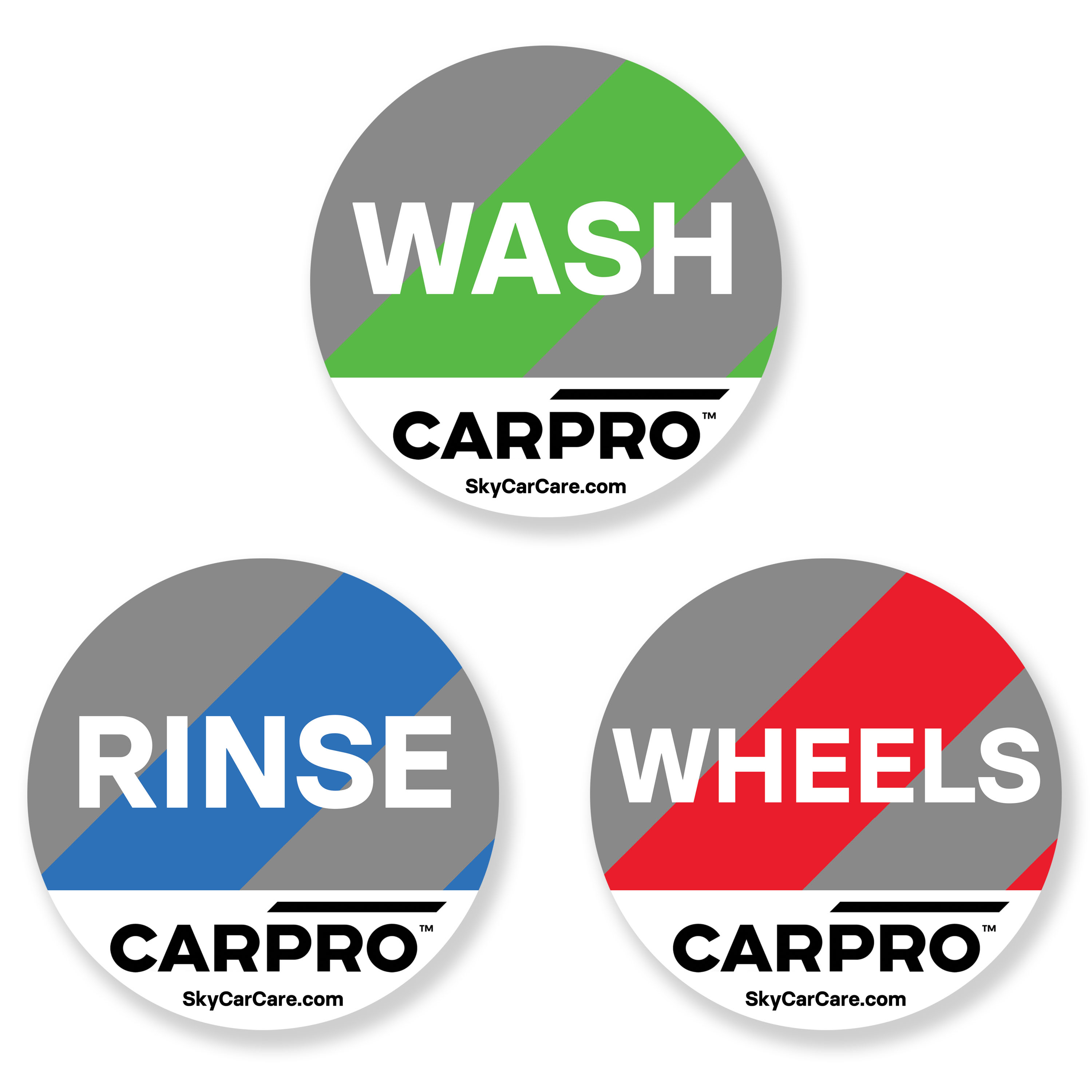 8 Wash, Rinse, & Wheel Bucket Vinyl Sticker 3-Pack