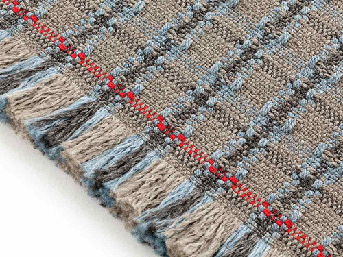 Garden Layers Rug in Blue Checks by GAN