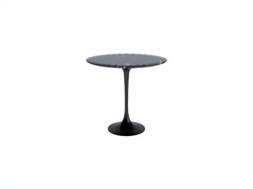 Saarinen Tulip Oval Side Table - Black Base - Nero Marquina top by Eero Saarinen