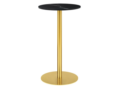 Gubi 1.0 Round Bar Table - Brass Base - Quickship