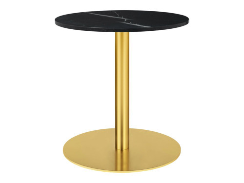 Gubi 1.0 Round Lounge Table - Brass Base - Quickship