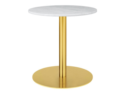 Gubi 1.0 Round Lounge Table - Brass Base - Quickship